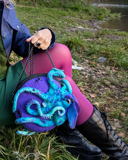 awesome felt crossbody tentacle bag