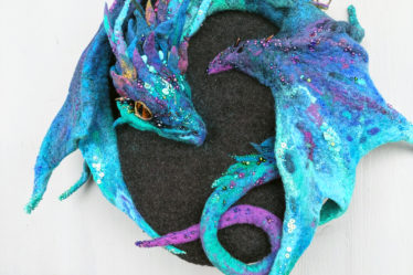 fantasy dragon crossbody felt bag