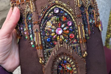 gothic cathedral beads embroidery bag