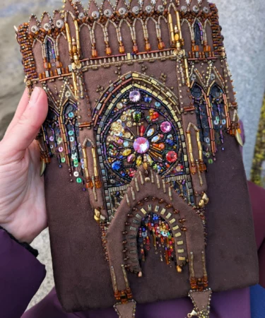 gothic cathedral beads embroidery bag